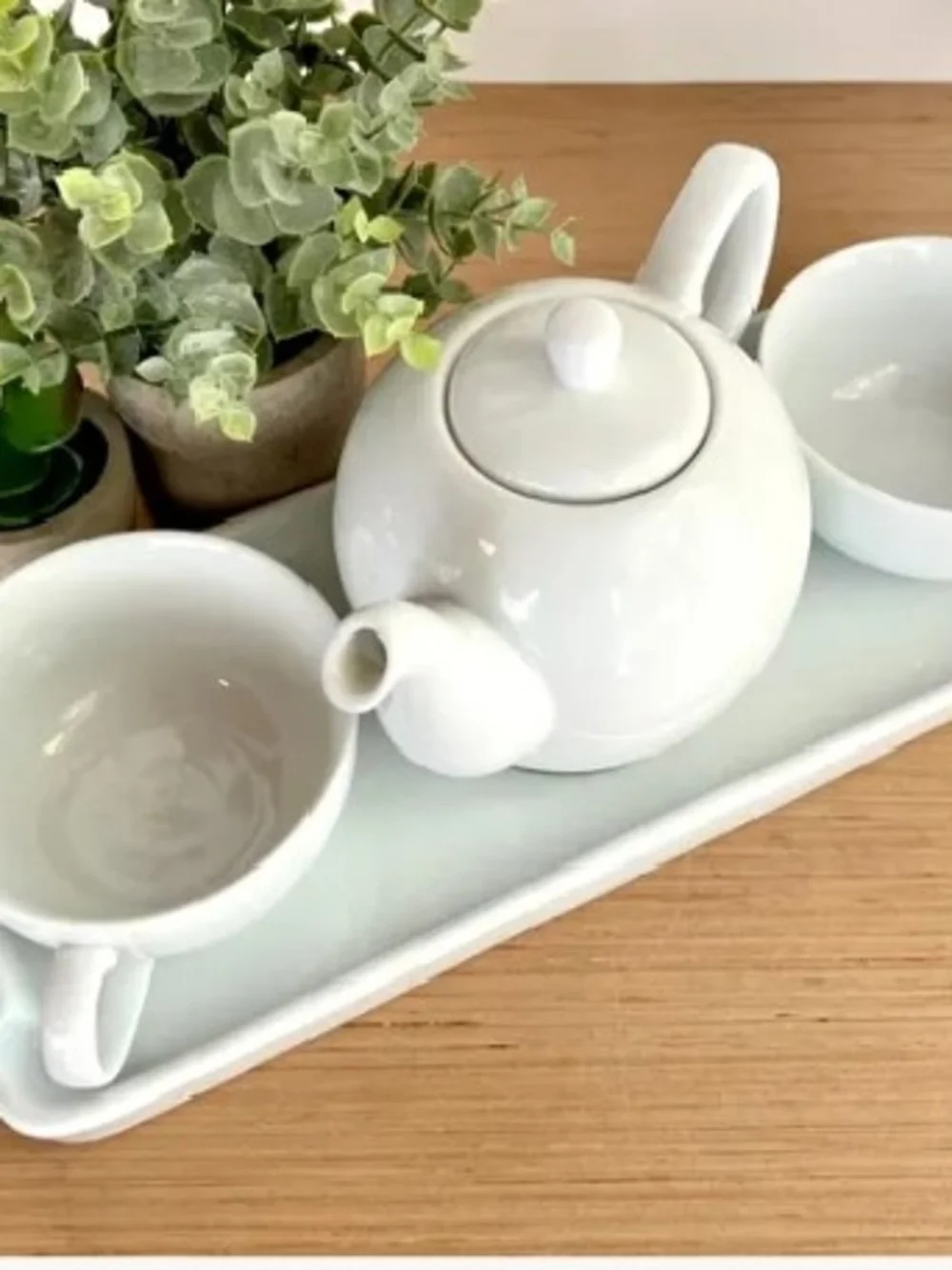 Pier 1 White Porcelain Tea Set